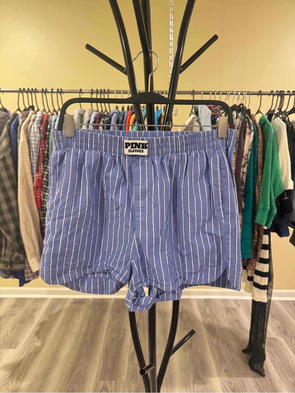 VS PINK Striped Boxer Shorts
